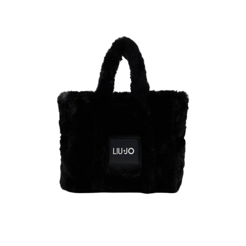 Borsa Donna in teddy, con tracolla rimovibile e patch logo frontale